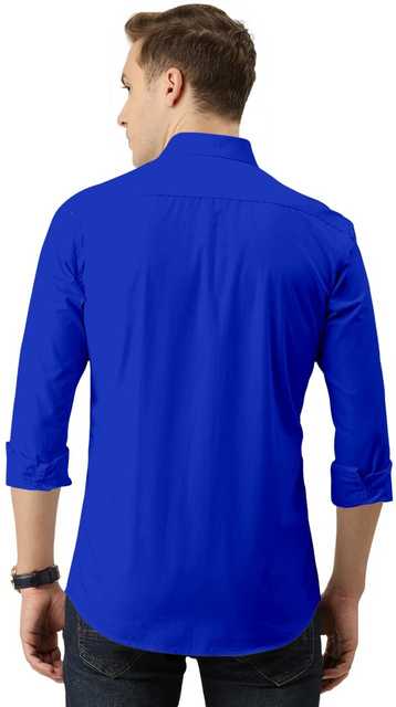 Sur-T Full Sleeve Casual Men's Shirt (Blue, XXL) (PE-67)