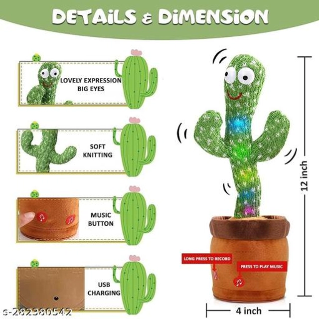 Dancing Cactus Talking Toy for Kids (Multicolor)