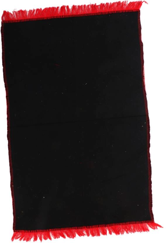 Qaleen Velvet Multipurpose Rug Mat for Jannamaz, Prayer & Meditation (70x110cm), Red