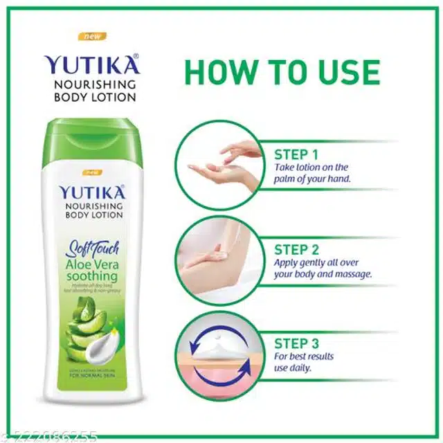 Yutika Soft Touch Aloe Vera Body Lotion (300 ml, Pack of 3)