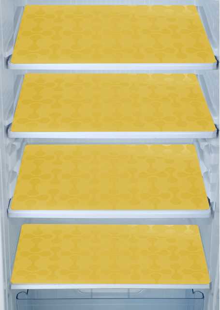 PVC Multipurpose Fridge Mat (Pack of 4) (Yellow, 44X29 cm) (ER-173)