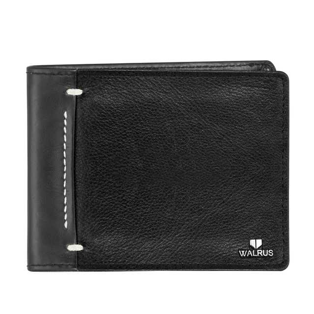 Walrus Vegan Leather Men Wallet (Black) (RC-471)