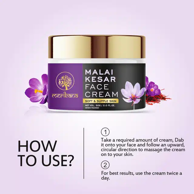 Meribana Ayurvedic Malai Kesar Cream (50 g)