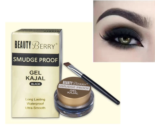 Beauty Berry Smudge Proof Gel Kajal with Brush (Set of 1)