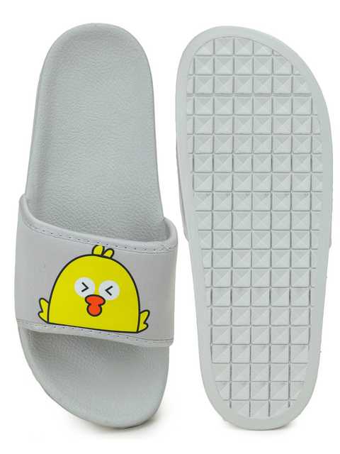 Footox Casual Women Slippers And Flipflops (Grey, 8) (FF-18)