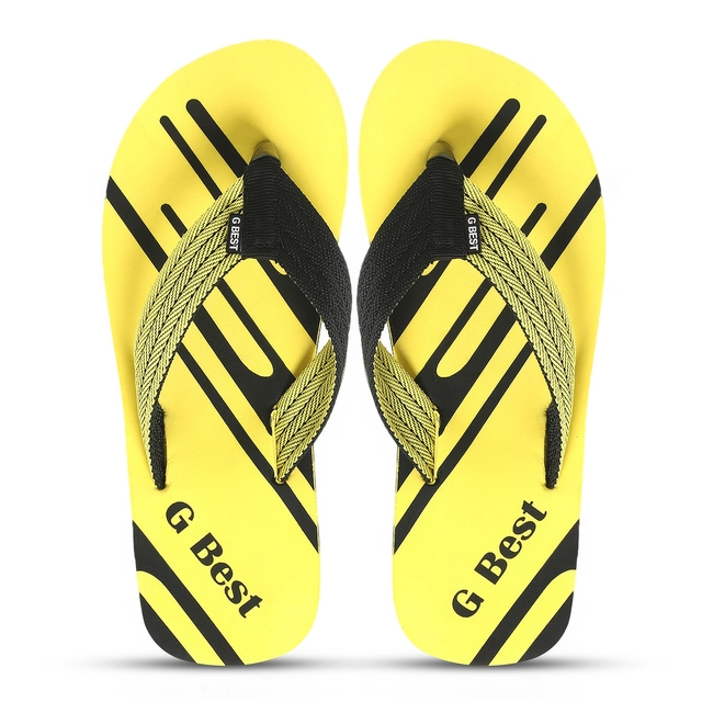 Slippers for Men (Yellow & Black, 6)