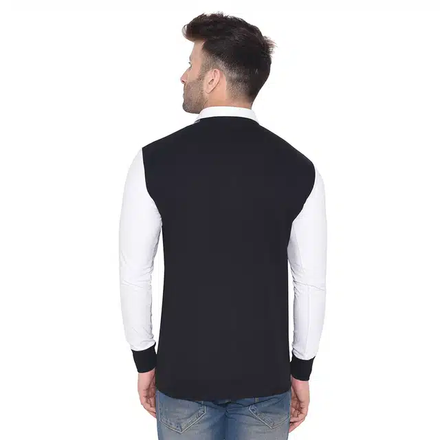 Men Solid Spread Collar Shirt (Black, XL) (RSC-274)