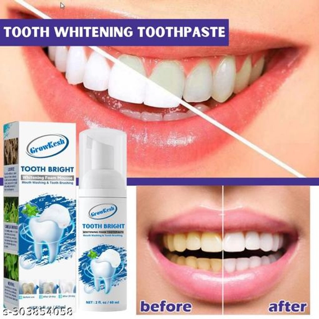 Growkesh Teeth Whitening Foam (60 ml, Pack of 2)