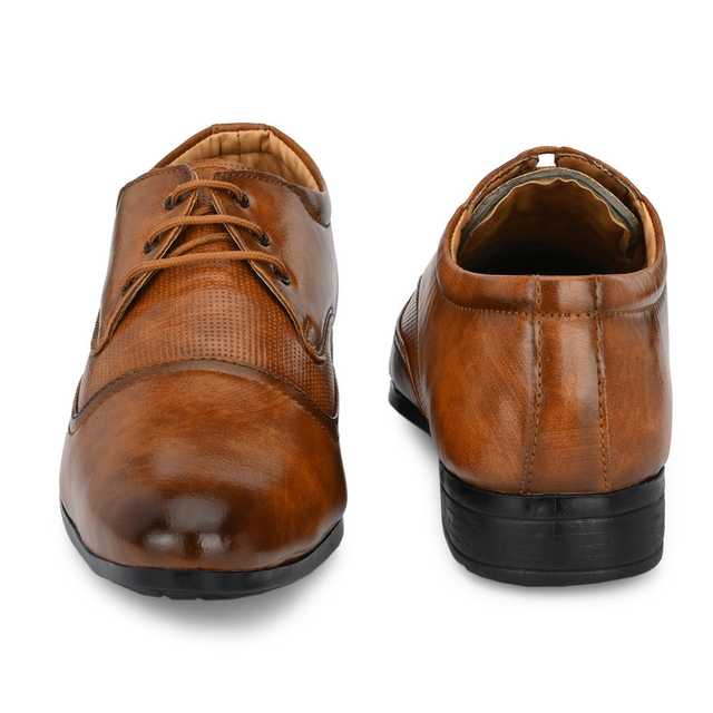 Katenia Synthetic Men Formal Shoes (Tan, 9) (KF-12)