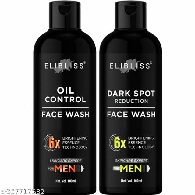 ELIBLISS Oil Control with Dark Spot Removal Face Wash for Men (100 ml, Pack of 2)