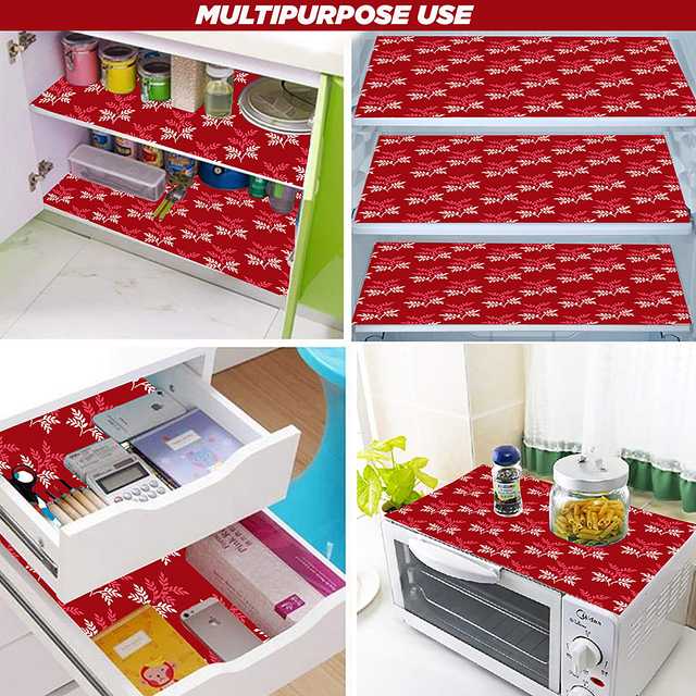 PVC Multipurpose Fridge Mat (Pack of 3) (Maroon, 44X29 cm) (ER-04)