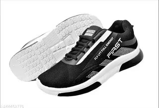 First Sports Shoes For Men (Black, 10)