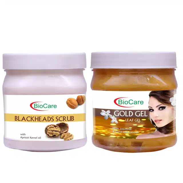 Biocare Blackheads Scrub (500 ml) with Gold Gel (500 ml) (Combo of 2) (A-572)