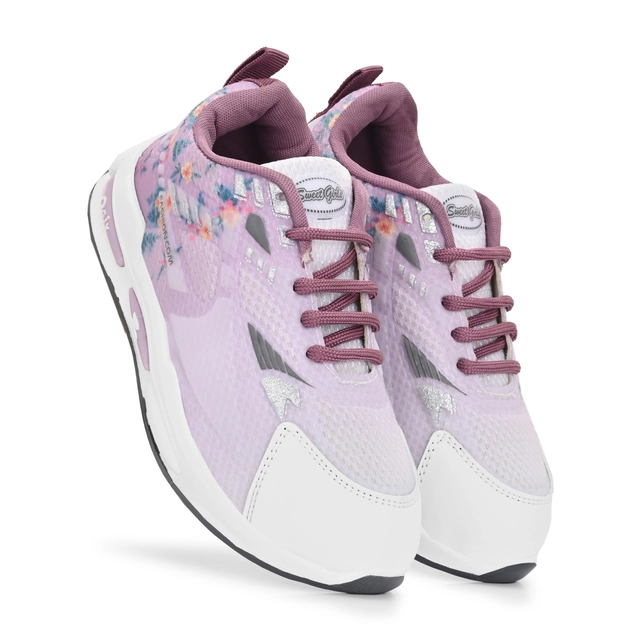 Sports Shoes for Women (Purple & White, 5)