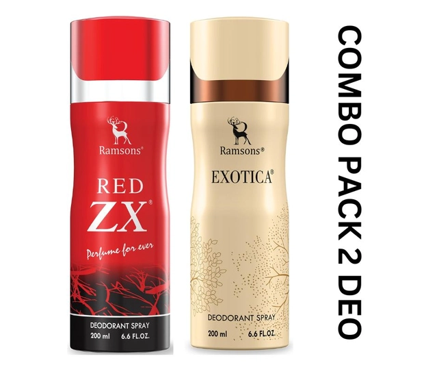 Ramsons Red Zx with Exotica Deodorant for Men (200 ml, Pack of 2)