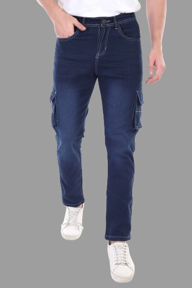 Denim Straight Fit Jeans for Men (Dark Blue, 28)