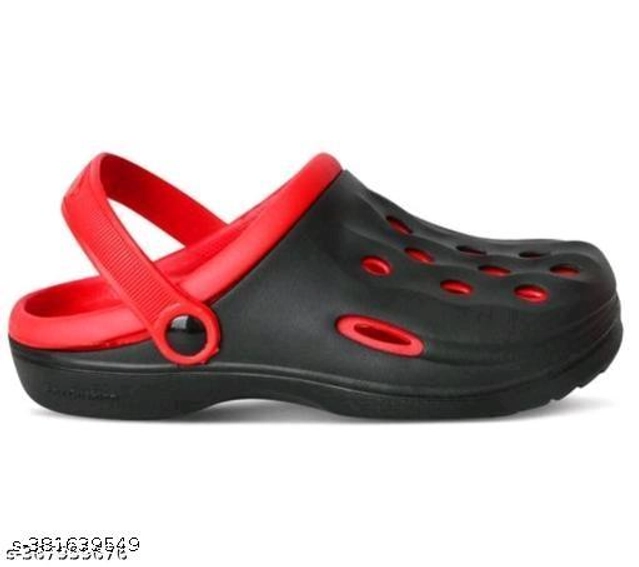 Clogs for Men (Black & Red, 7)