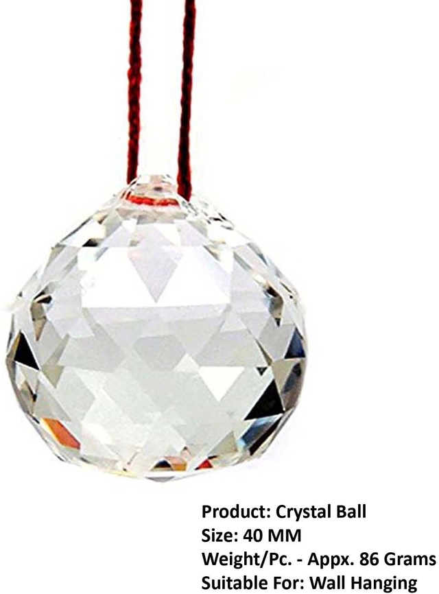 Glass Fengshui Balls Wall Hanging (Transparent, Pack of 2)