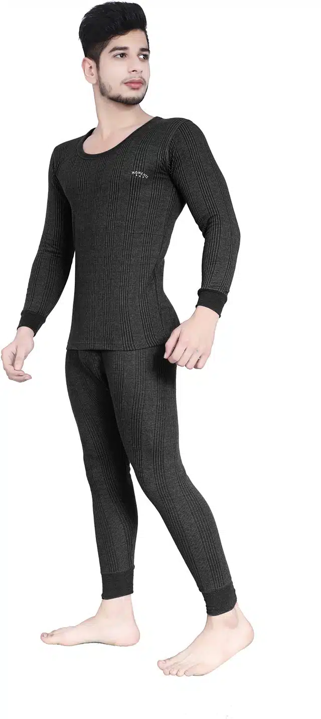 Polycotton Thermal Set for Men (Grey, S)