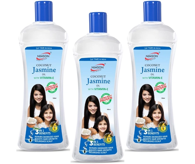 Nimson Coconut Jasmine Herbal Hair Oil (100 ml, Pack of 3)