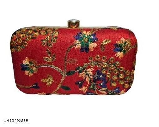 Synthetic Clutch for Women (Red)