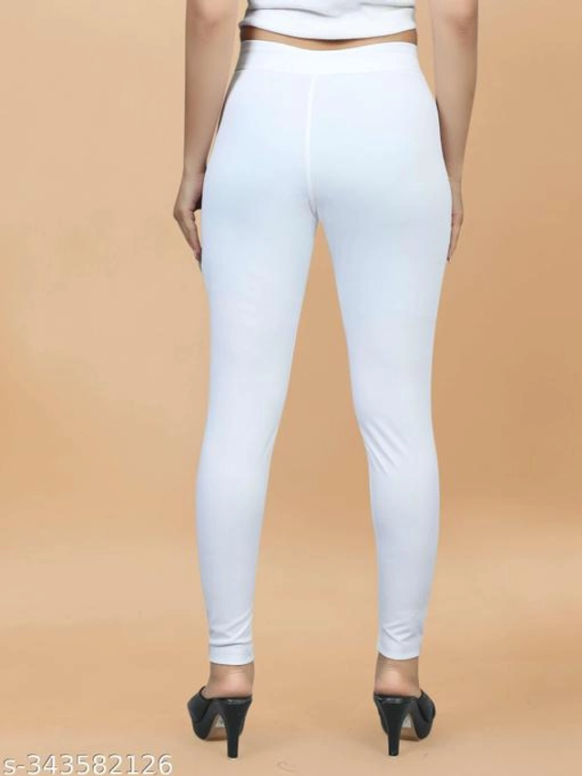 Lycra Jeggings for Women (White, 38)