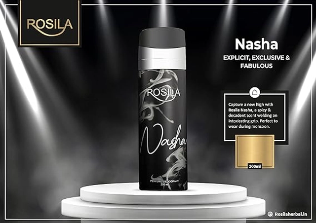 Rosila Nasha Body Spray Deodorant for Men & Women (200 ml)