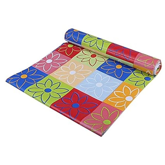 Laminated Non Woven Kitchen Cabinet Shelf Mat (Multicolor, 45x500 cm)