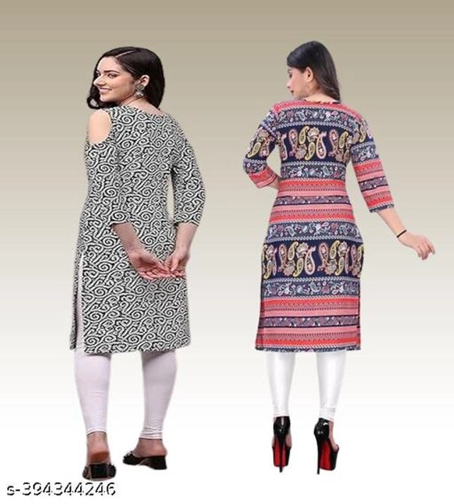 Crepe Kurtis for Women (Multicolor, S) (Pack of 2)