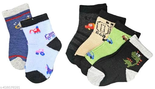 Cotton Socks for Kids (Multicolor, Pack of 6)