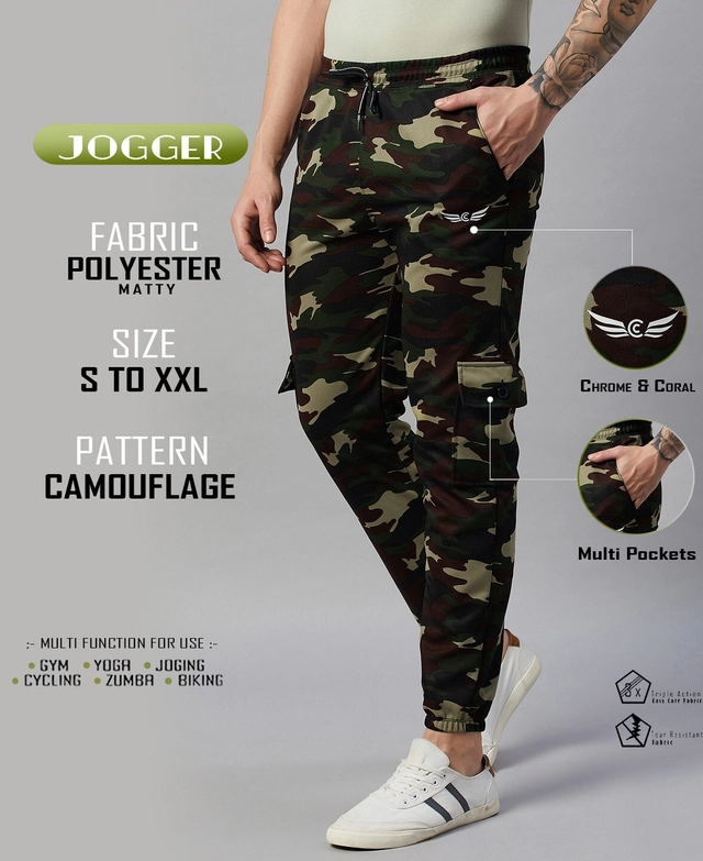 Polyester Regular Fit Trackpants for Men (Green, S)