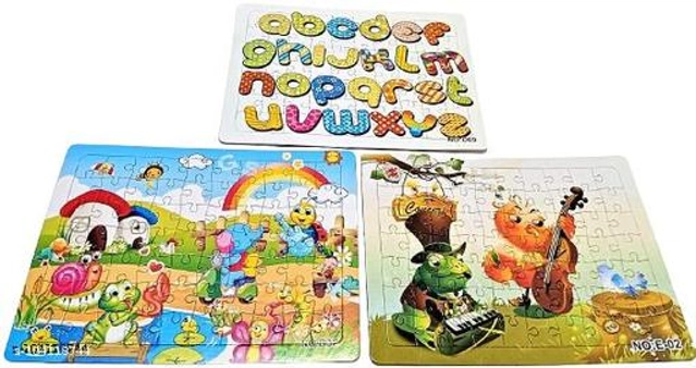 Plastic Jigsaw Puzzle for Kids (Multicolor, Set of 1)