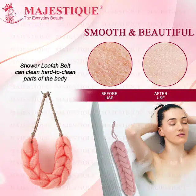 Majestique Mesh Stretchable Braided Long Bath Loofah (Combo of 2) (B-07)