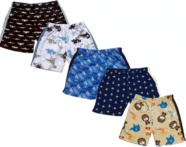 Shorts for Boys (Multicolor, 3-4 Years) (Pack of 5)