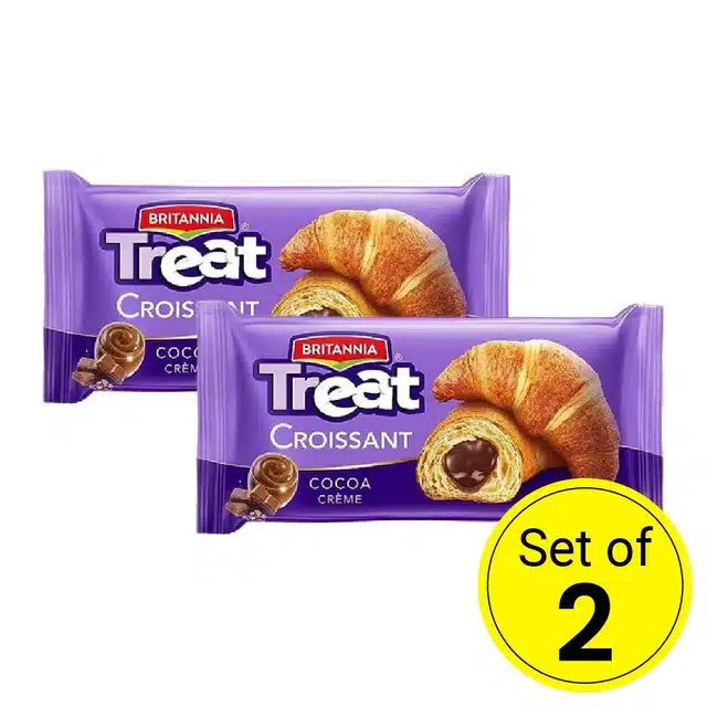 Britannia Treat Croissant Cocoa 45 g (Pack of 2)