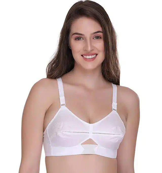 Cotton Bra for Women (White, 32)