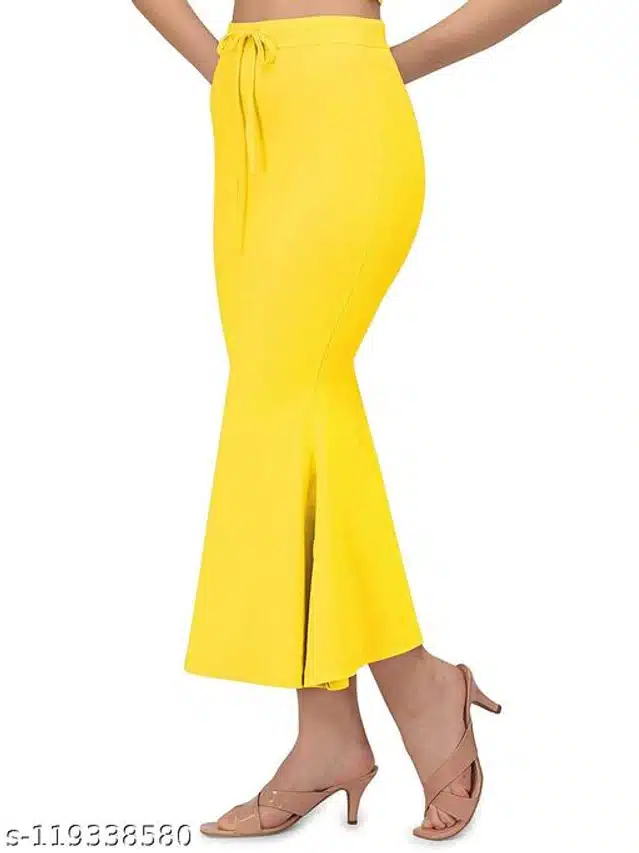 Lycra Saree Shapewear for Women (Yellow, S)