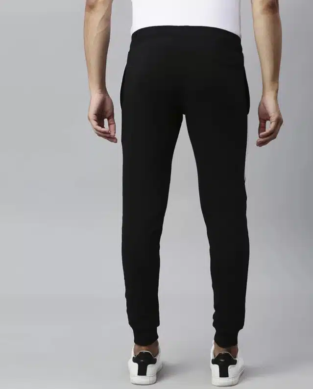 Cotton Blend Track Pants for Men (Black, M )