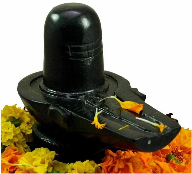 Marble Shivling Idol (Black, 5 cm)