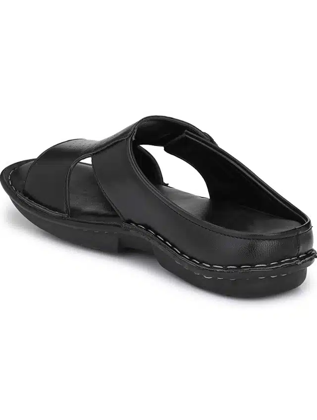 Men's Velcro Casual Sandal (Black, 11) (JF-109)
