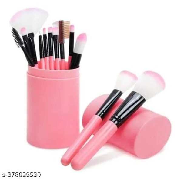 12 Pcs Makeup Brush Set with 6 Pcs Makeup Blender (Multicolor, Set of 2)