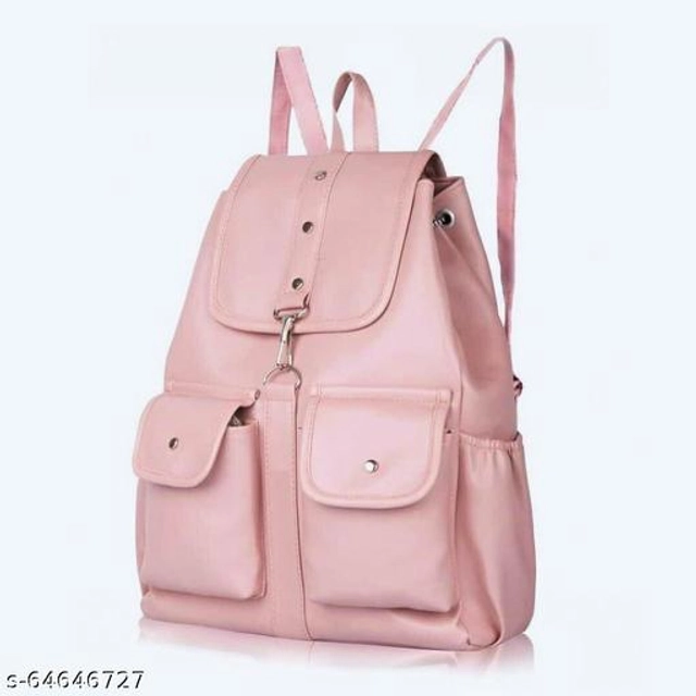 PU Backpack for Women (Pink)