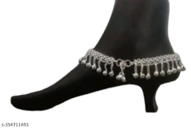 Alloy Anklets for Women (Silver, Set of 1)