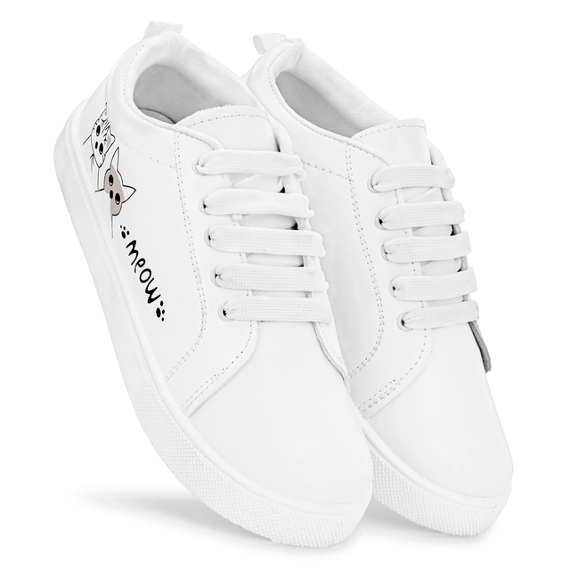 Casual Shoes for Women (White, 4)