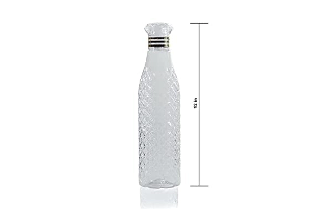 Plastic Airtight Water Bottle (Transparent, 1000 ml) (Pack of 3)
