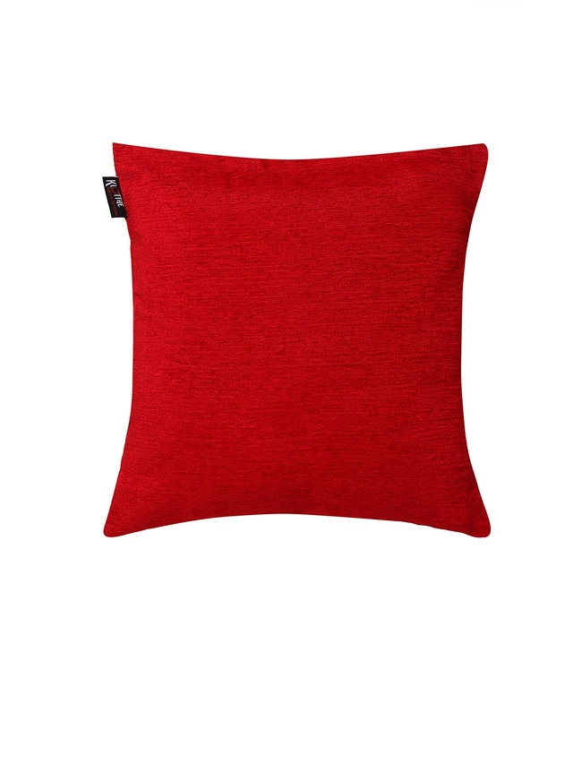 Cotton Cushion Cover (Red, 16x16 inches)