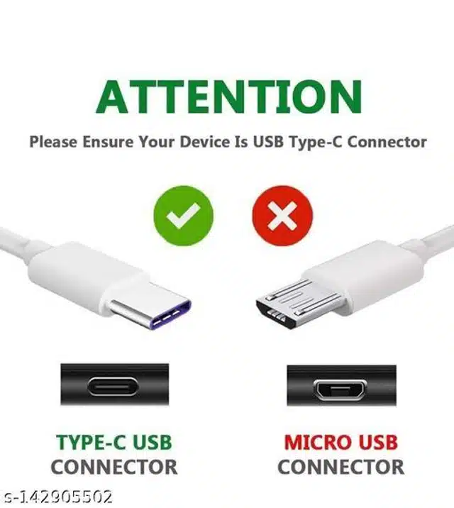 Mobile Type-C Charging Cable (White, 1 m)