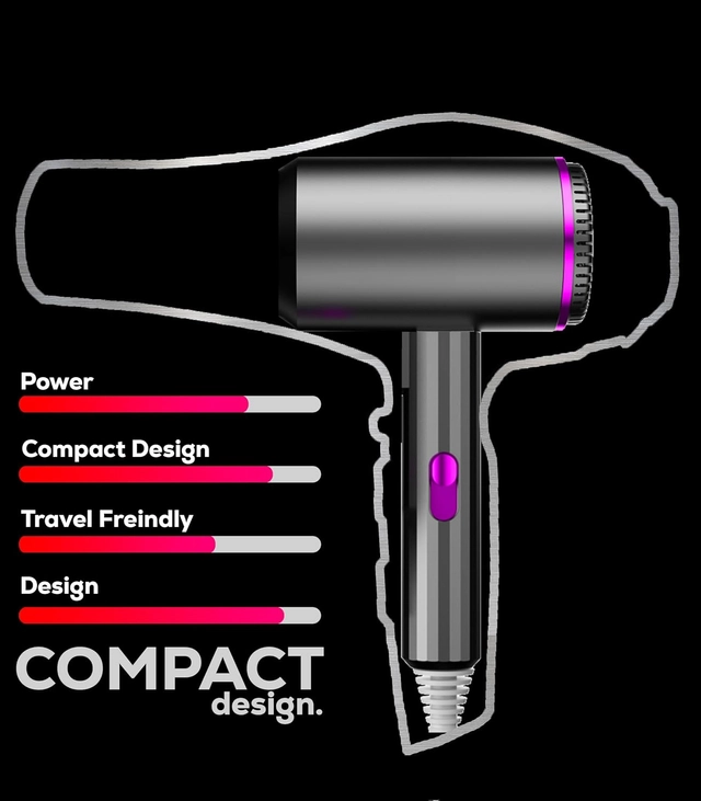 Aloof 1500 Watts Professional Hair Dryer,2 Speed 2 Temperature Settings For both Men and Women (Black)