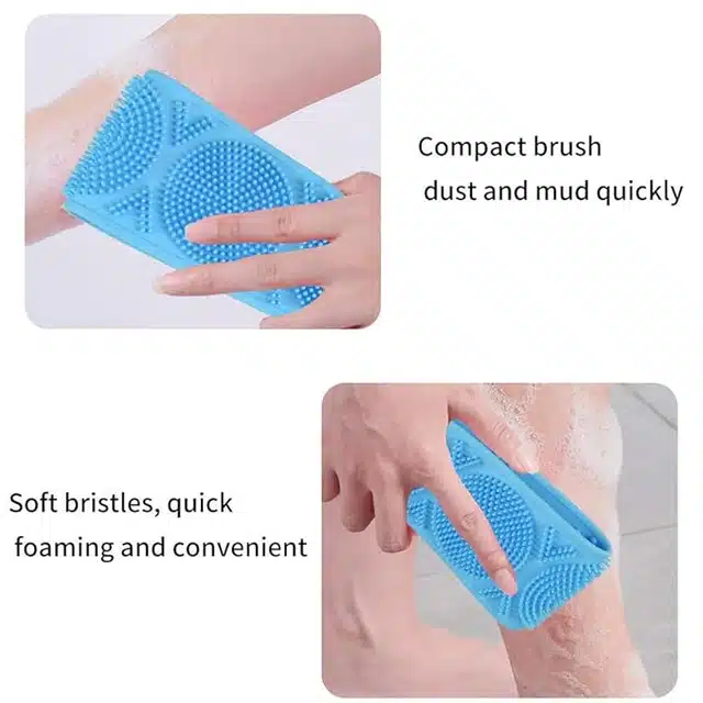 Silicone Bathing Body Scrubbers (Multicolor, Pack of 2)