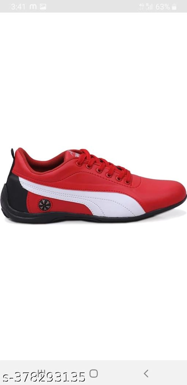 Sports Shoes for Men (Red & White, 6)